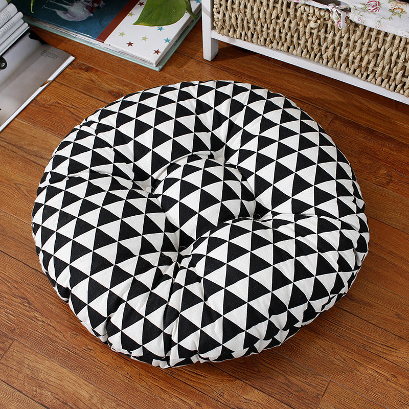Round Thickened Stool Seat Cushions Cotton And Linen Bay Window