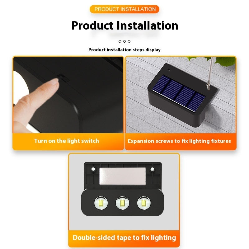 LED Aisle Fence Light Solar Energy Wall Lamp – Abstract Design, Outdoor Rainproof