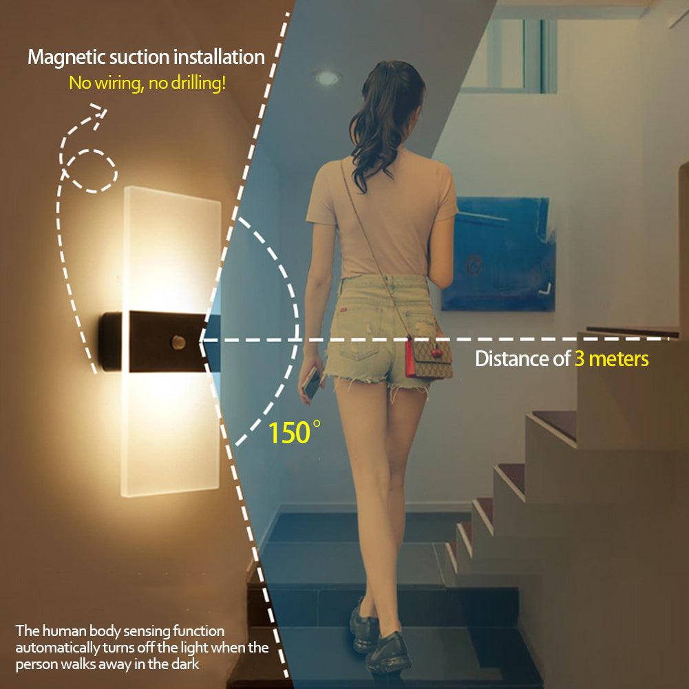 Indoor USB Rechargeable Wall Lamp – Modern Sensing LED Light
