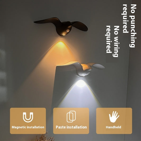 Rechargeable Infrared Sensor Night Light – Nordic Seagull Design for Hallway & Stairs
