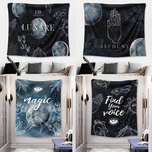 Line Moon Tapestry – Nordic Minimalist Wall Decor