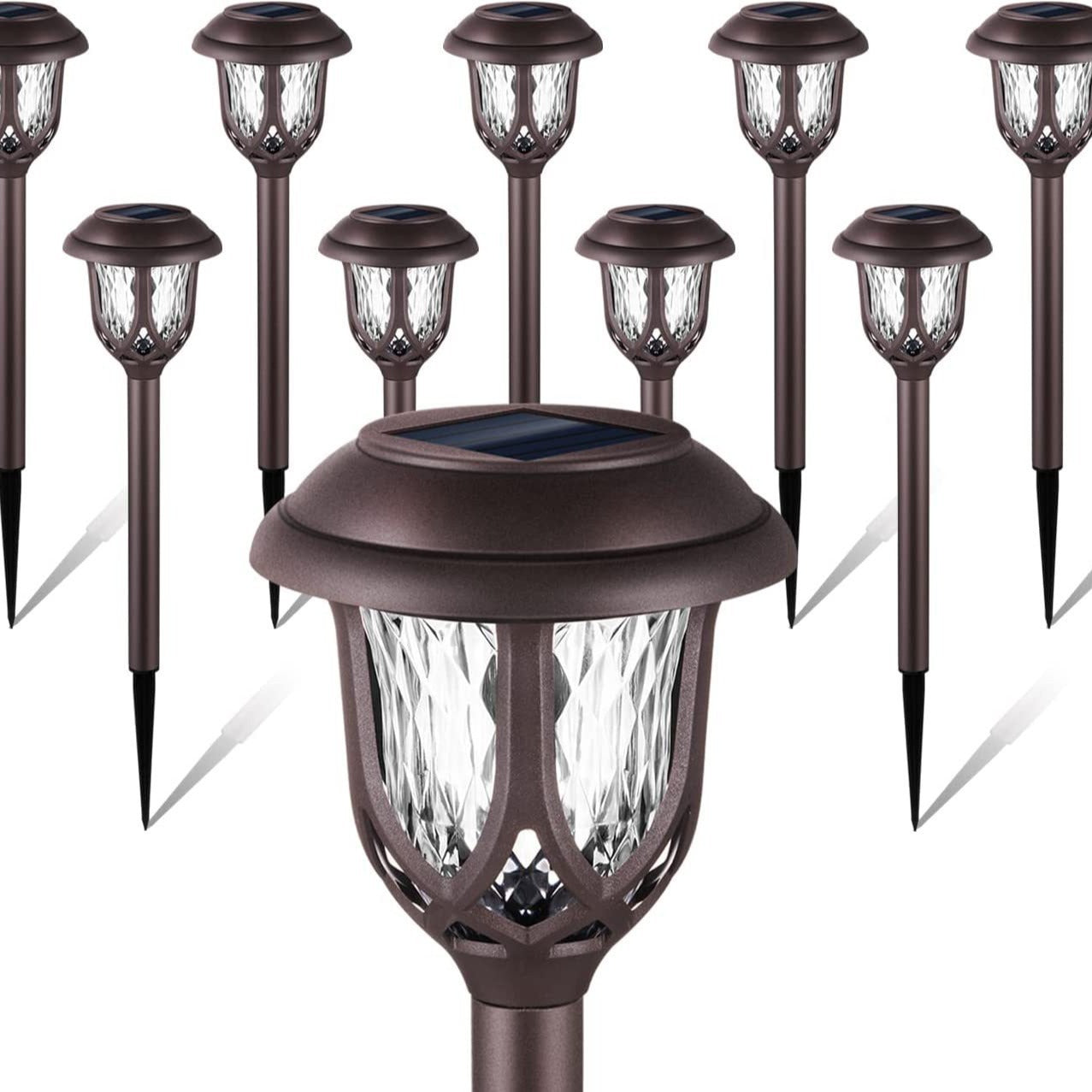 Outdoor Solar Lawn Garden Lamp – Coffee Style LED Decorative Light, Inductive Switch
