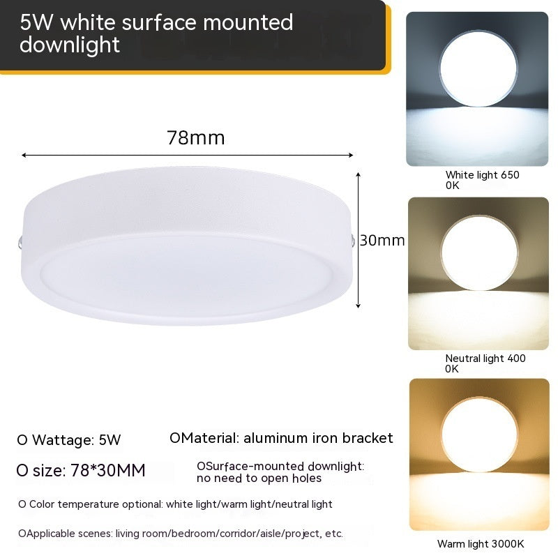 Ultra-Thin Folding LED Surface Mounted Downlight – Punch-Free, Modern