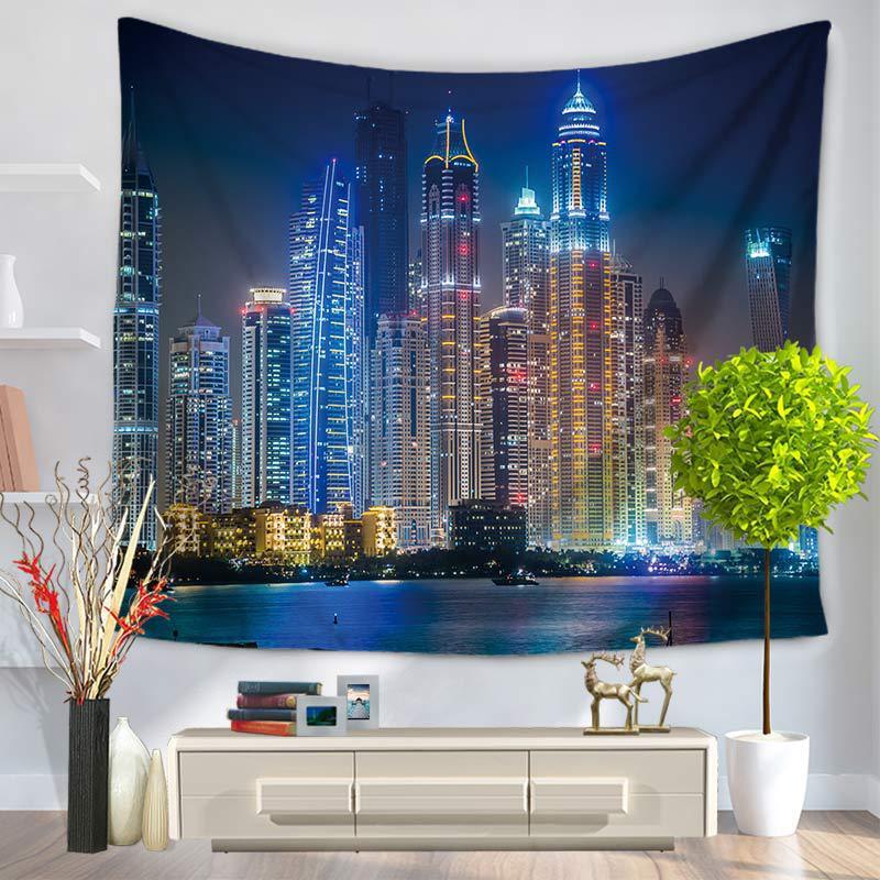 Fashion Art Building Tapestry – Stylish Lightweight Polyester Wall Hanging