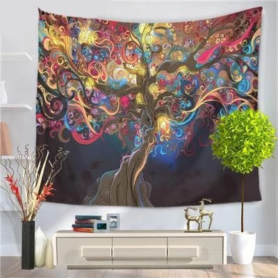 DreamWish Tree Plush Tapestry – European Classical Wall Hanging