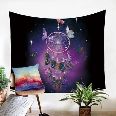 Dreamcatcher Plush Tapestry – Elegant European Wall Hanging Décor