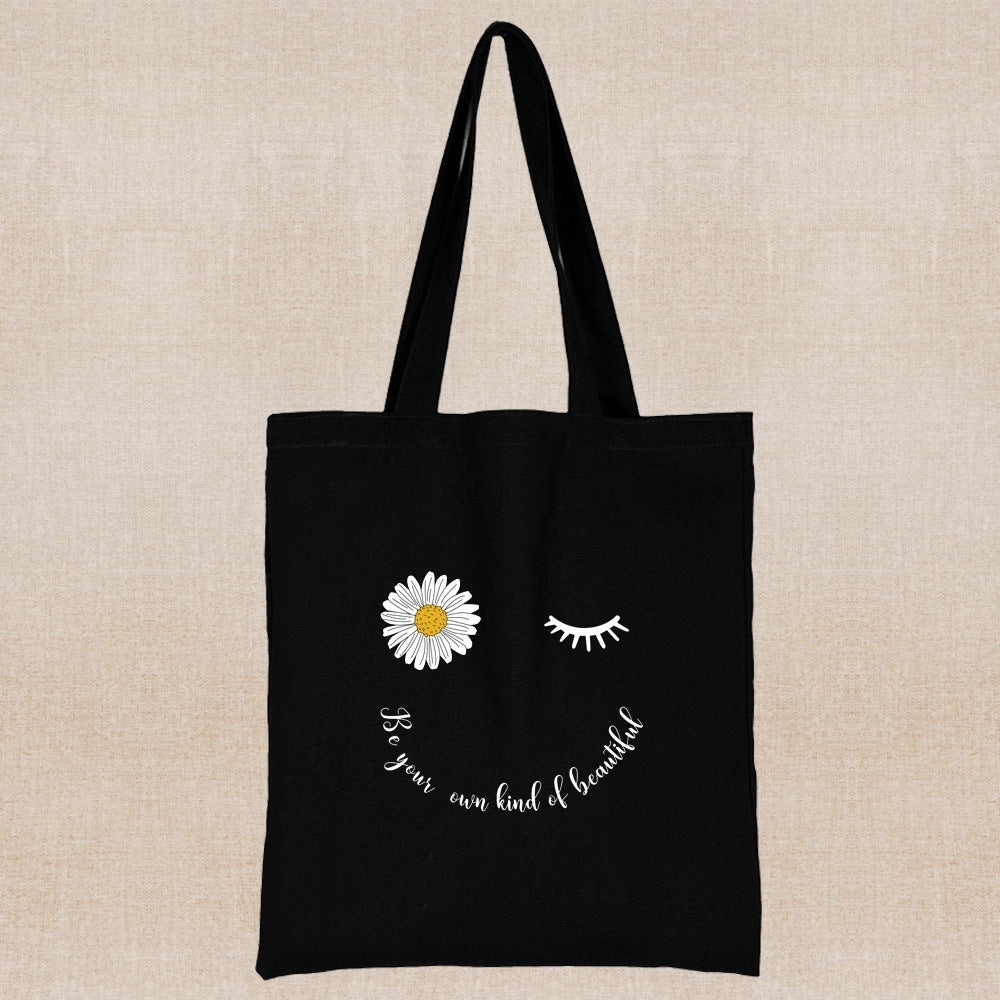 Canvas Shopping Bag Daisy Print Handheld Eco