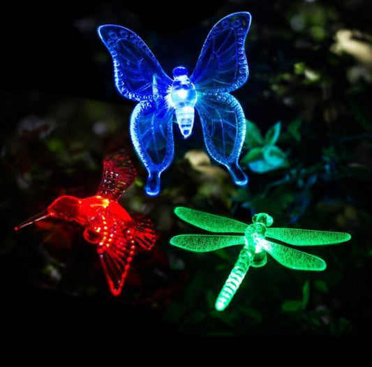 LED Solar Garden Light – Color Changing Waterproof Dragonfly & Butterfly Lawn Lamp