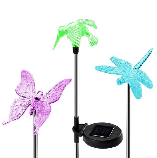 LED Solar Garden Light – Color Changing Waterproof Dragonfly & Butterfly Lawn Lamp