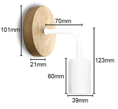 Modern Minimalist Wrought Iron LED Wall Lamp – Wooden Shade