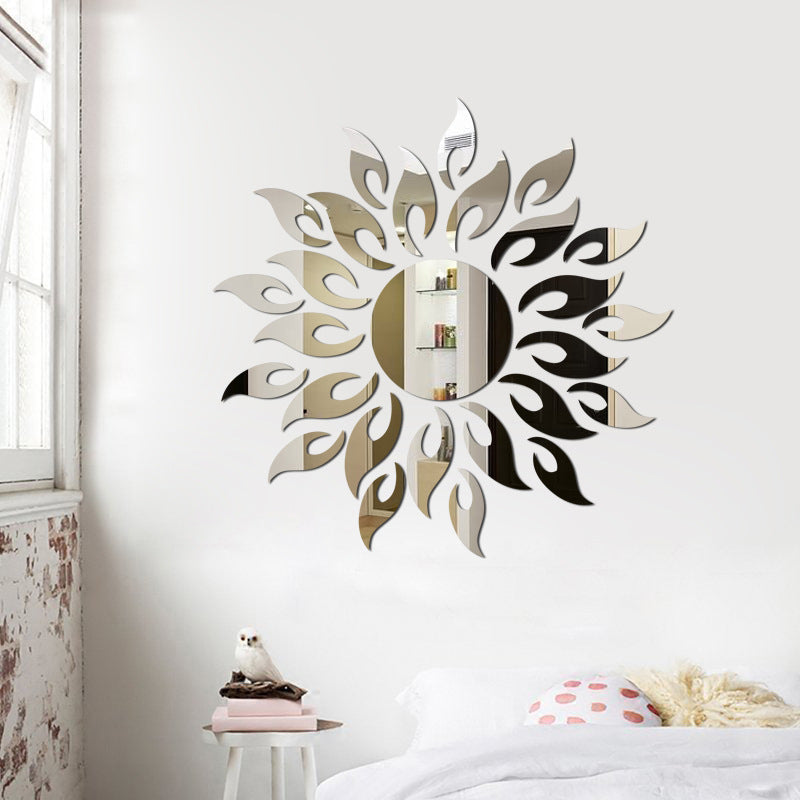 Sun-decorated Mirrored Wall Sticker