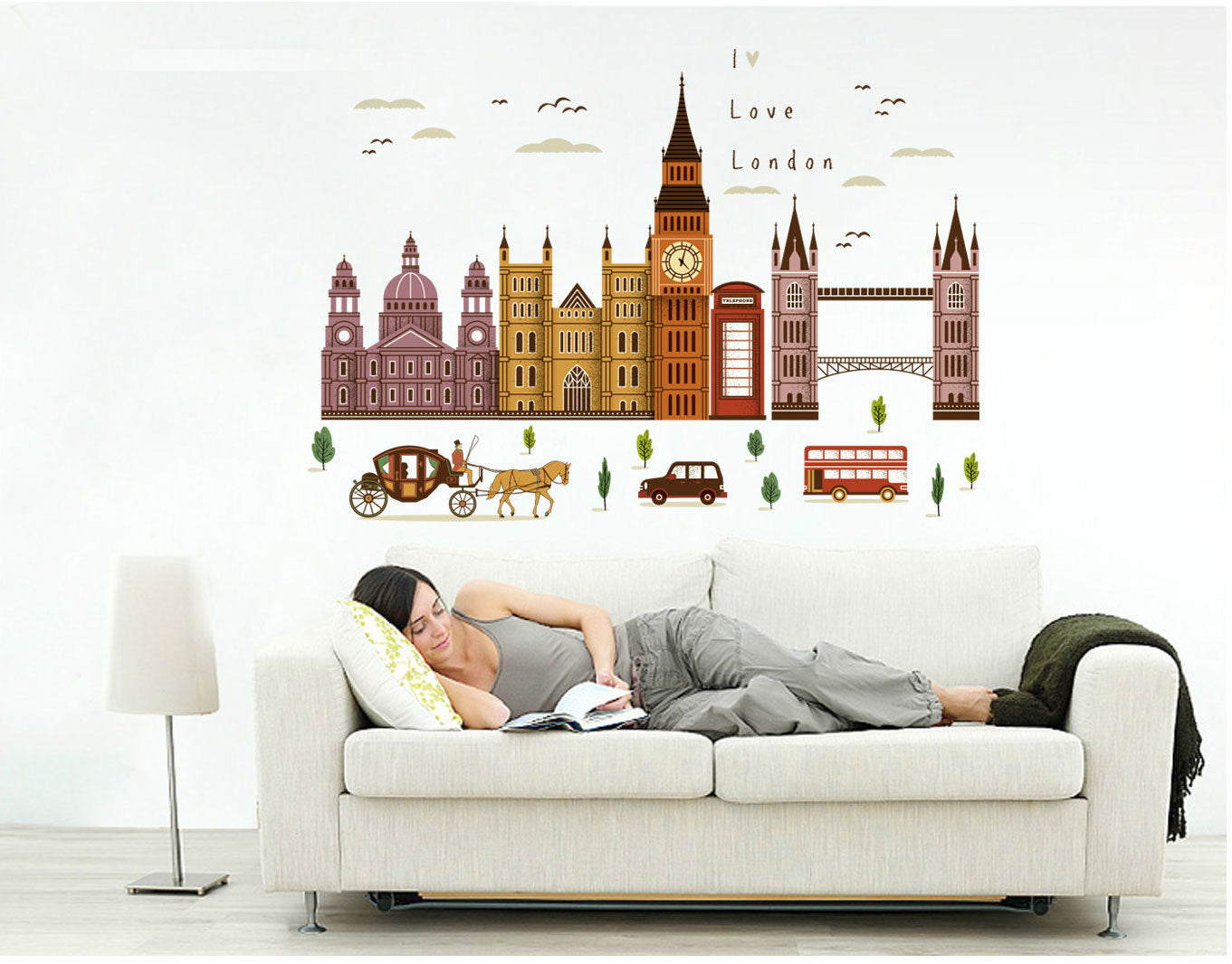 Wall Stickers Living Room Bedroom Background Decoration Seamless Waterproof Self-adhesive Removable Wall Stickers