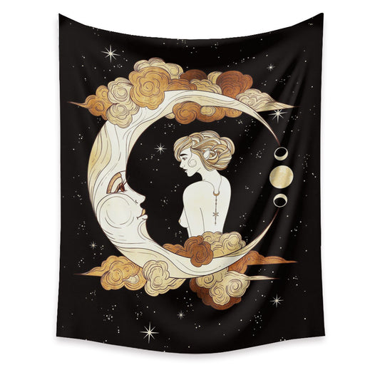 Moon Phase Wall Tapestry – Nordic Style Home Decor Hanging Cloth