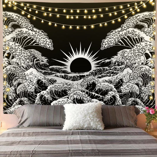 Tarot Sun & Moon Tapestry – Mystical Wall Hanging for Home & Bedroom Decor