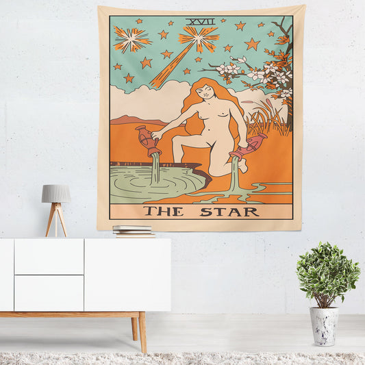 Tarot Tapestry – The Sun, The Moon & The Star Wall Hanging Decor