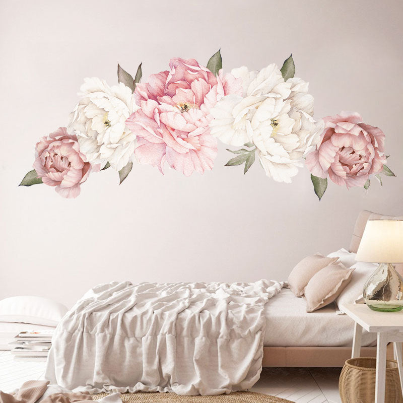 Creative Peony Flower Series Wall Stickers Flower Blooming Wealthy Sofa Bedside Warm Wall Stickers