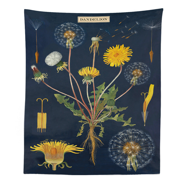 Botanical Wildflower Tapestry – Boho Hippie Wall Hanging & Home Decor