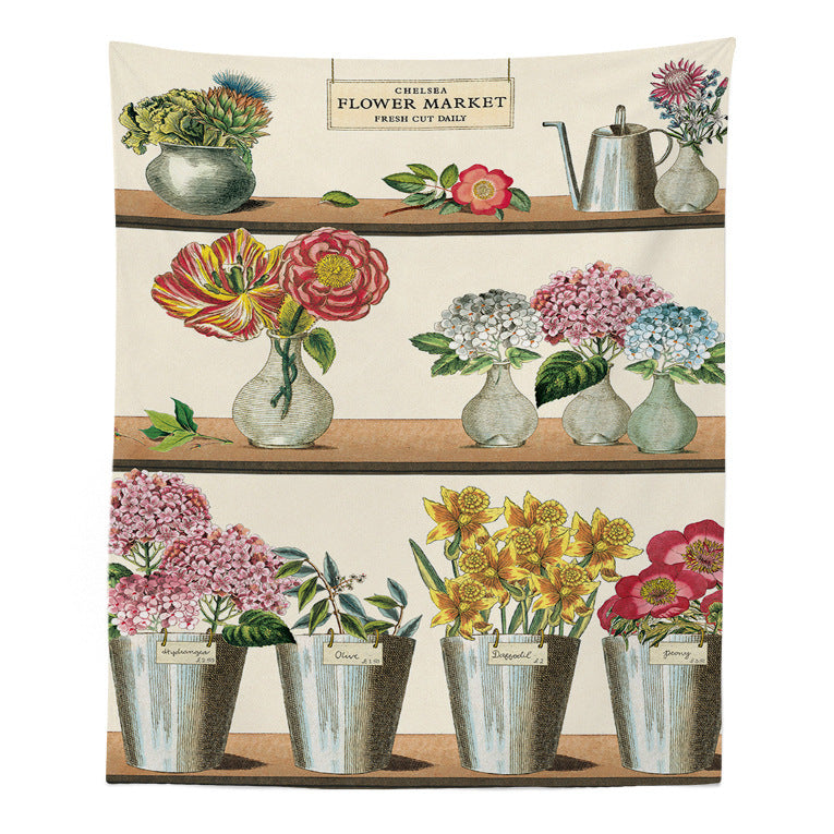 Botanical Wildflower Tapestry – Boho Hippie Wall Hanging & Home Decor