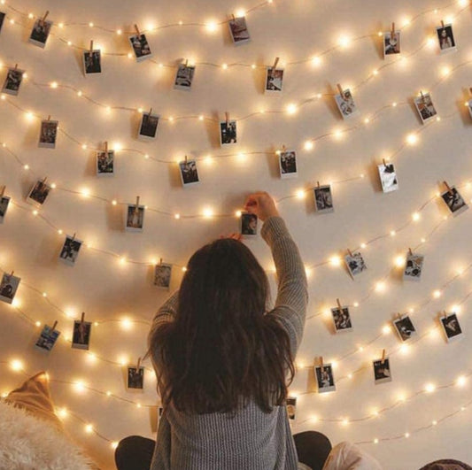 Fairy Photo Clip LED String Lights – USB Powered, 100 LEDs with Remote Control