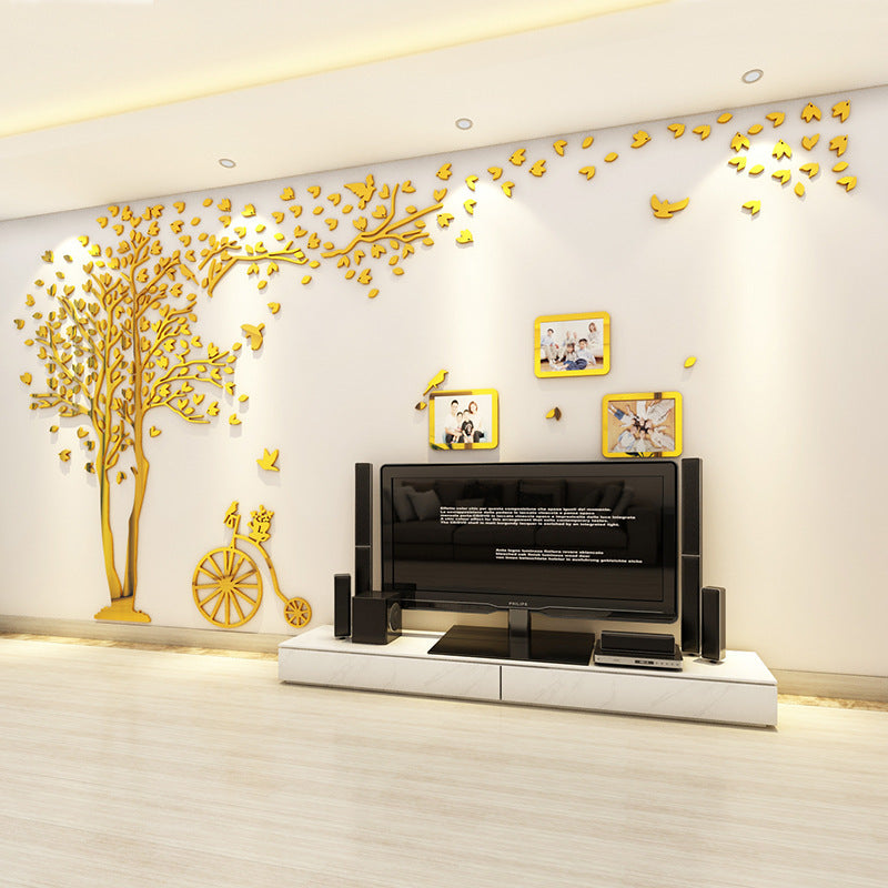 Mirror Creative 3D Crystal Acrylic Stereo Wall Stickers Living Room TV Background Wall Stickers