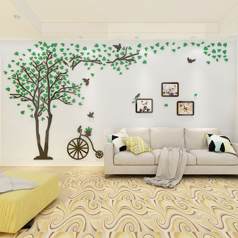 Mirror Creative 3D Crystal Acrylic Stereo Wall Stickers Living Room TV Background Wall Stickers
