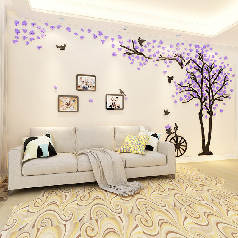 Mirror Creative 3D Crystal Acrylic Stereo Wall Stickers Living Room TV Background Wall Stickers