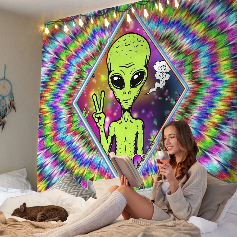 Explosive Alien Tapestry – Bold Statement Wall Decor