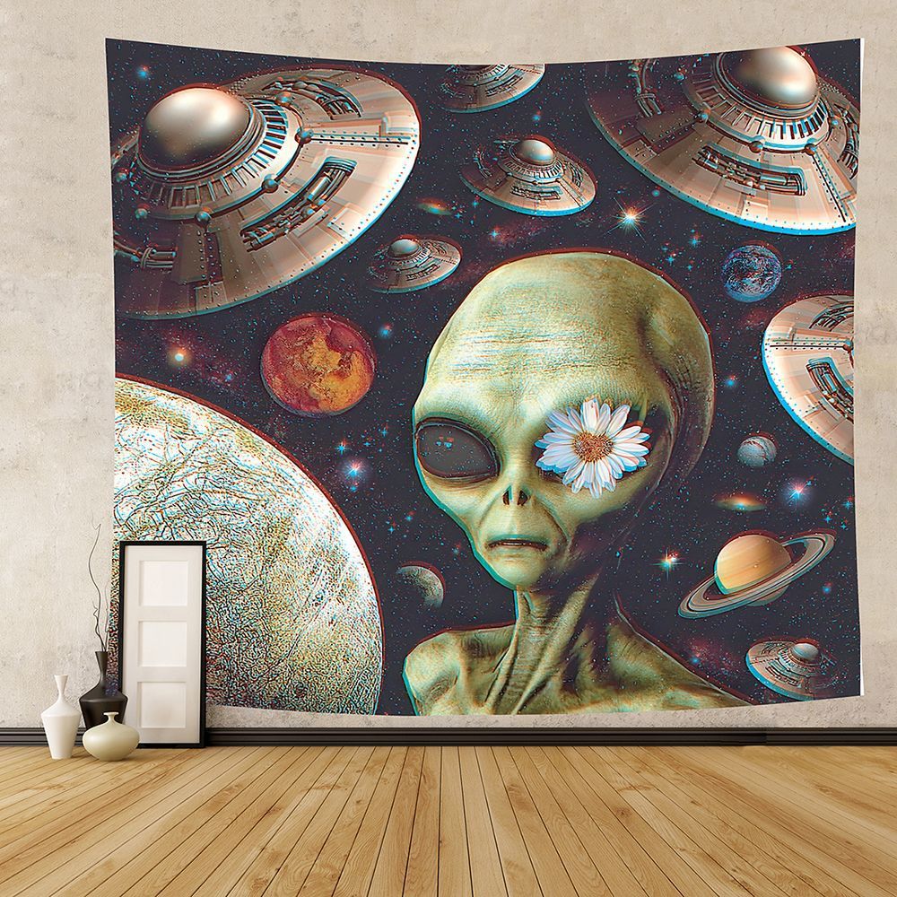 Explosive Alien Tapestry – Bold Statement Wall Decor