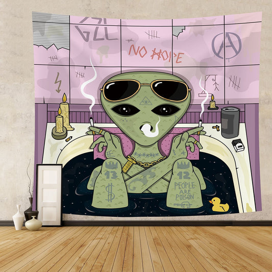 Explosive Alien Tapestry – Bold Statement Wall Decor
