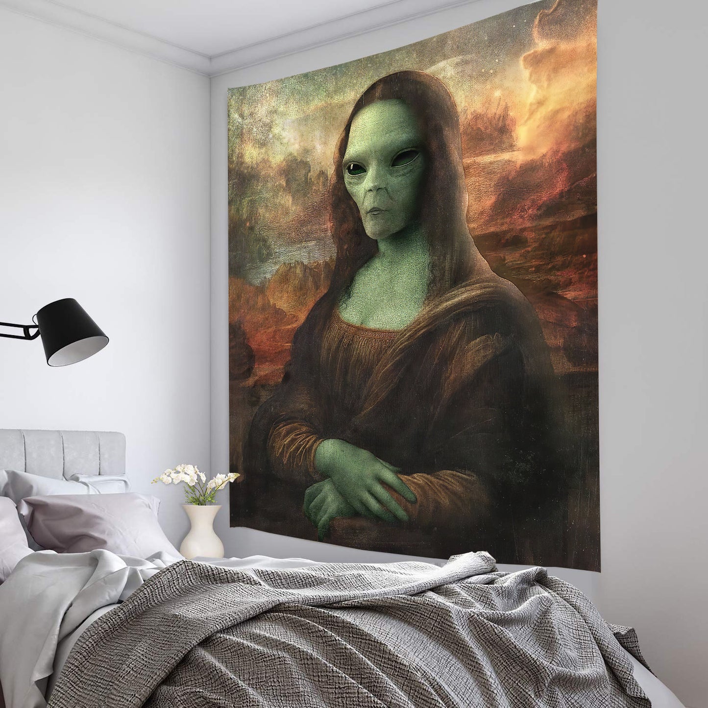 Explosive Alien Tapestry – Bold Statement Wall Decor