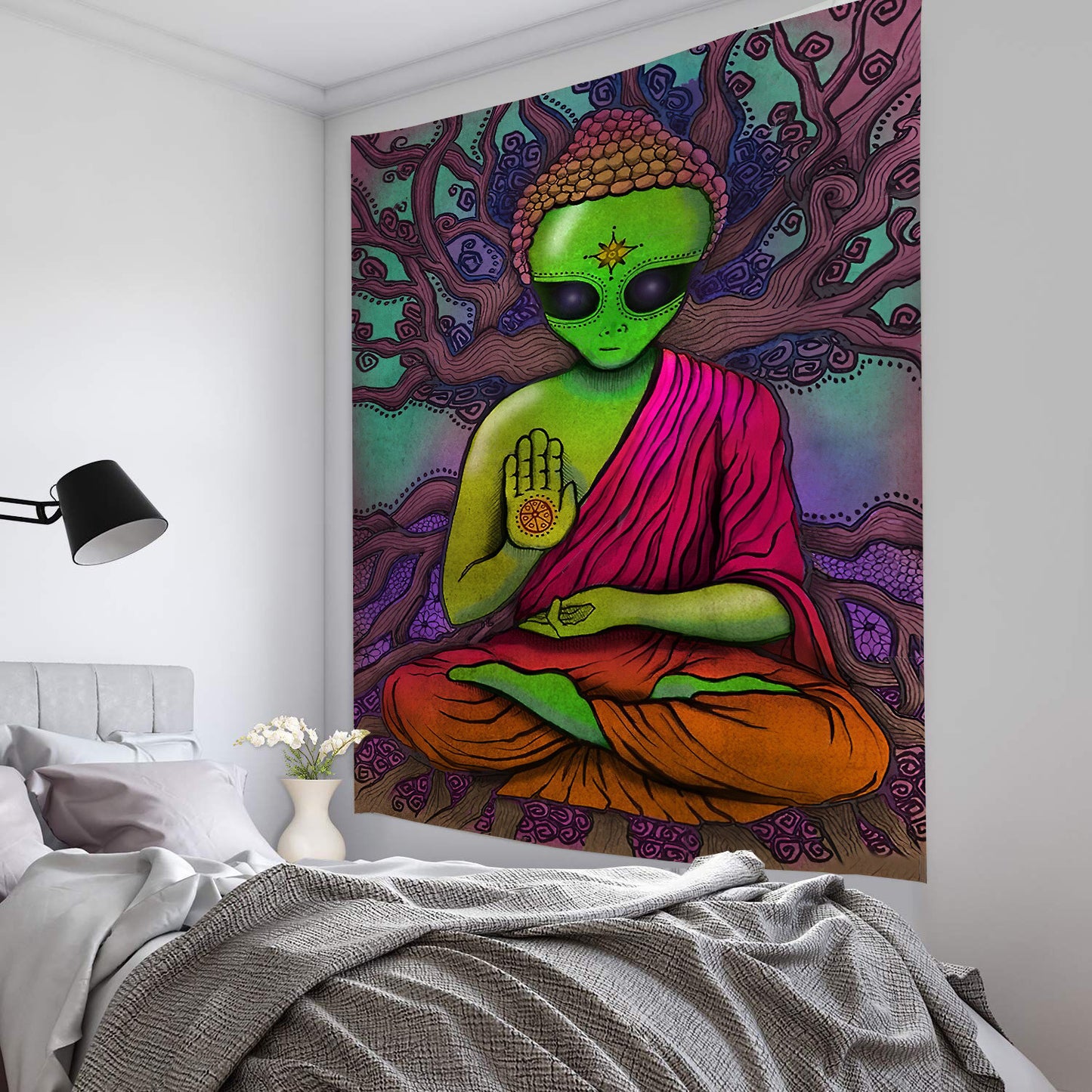 Explosive Alien Tapestry – Bold Statement Wall Decor
