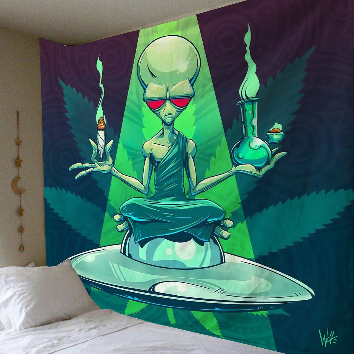 Explosive Alien Tapestry – Bold Statement Wall Decor