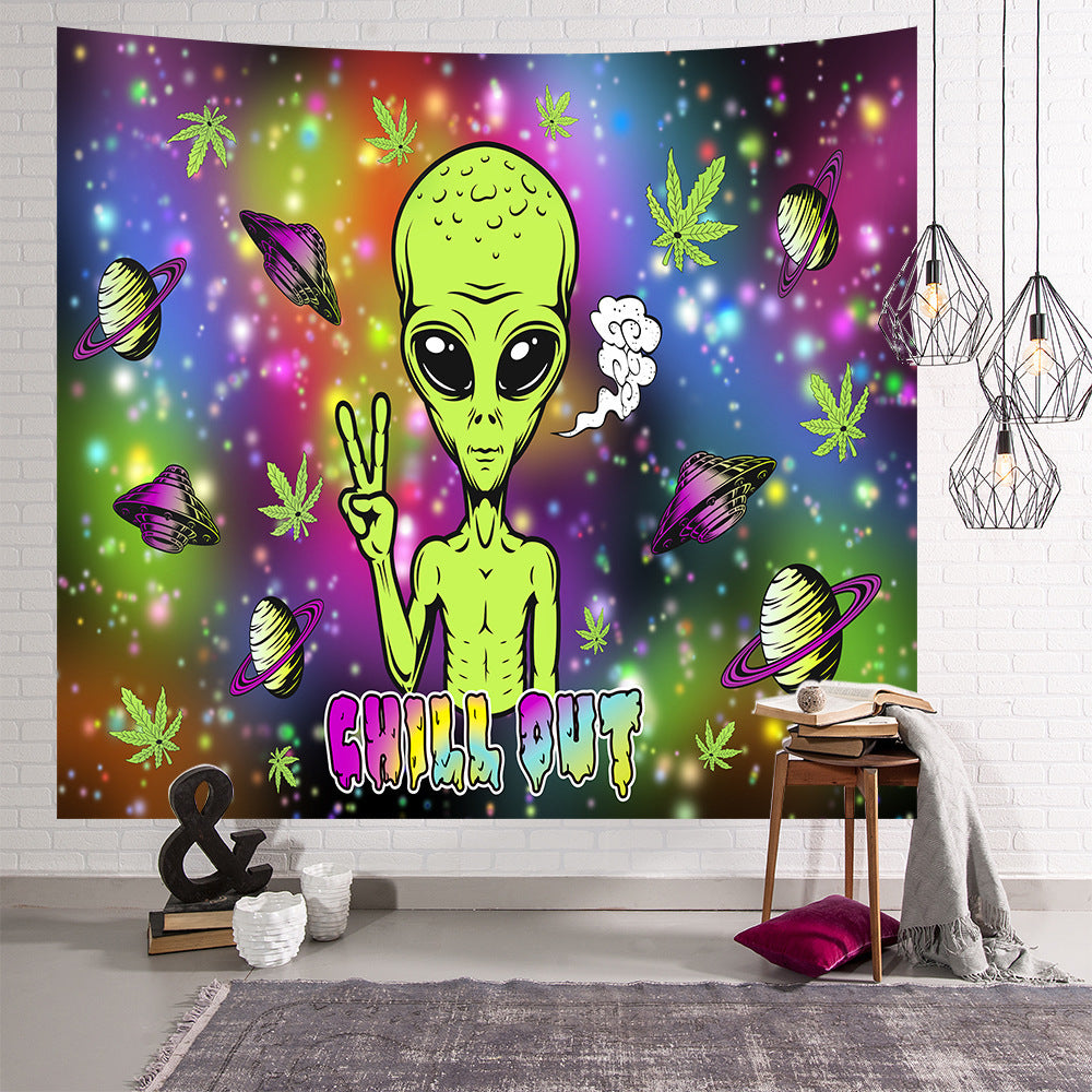 Explosive Alien Tapestry – Bold Statement Wall Decor