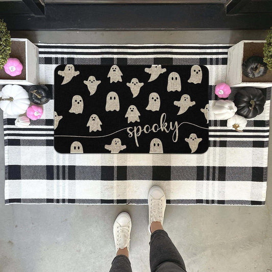 Halloween Skull Floor Mat Absorbent Floor Mat Bathroom Mats Entrance Door Door Mat Holiday Decorative Floor Mat