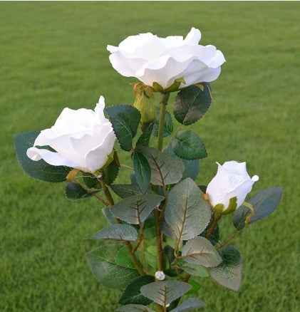 White Rose Lantern 3LED – Solar Powered Romantic Rose Lamp for Outdoor & Garden Decor