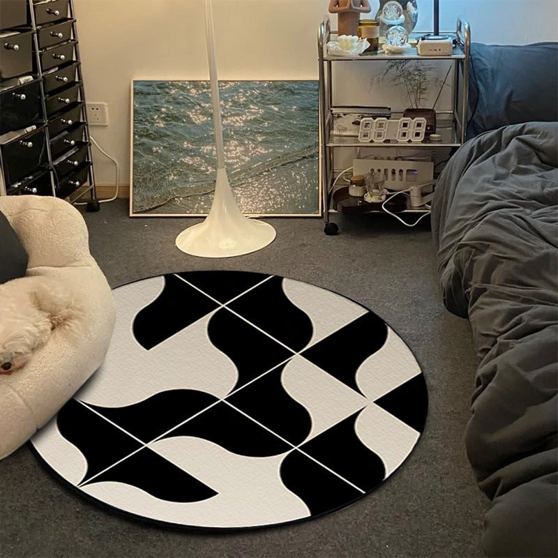 Black And White Simple Boys Bedroom Black 8 Carpet