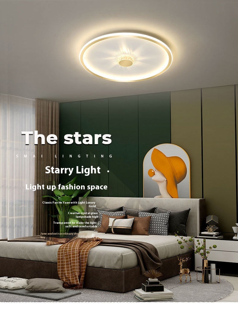 Simple Modern Bedroom Ceiling Lamp – LED, Black/Gold/White