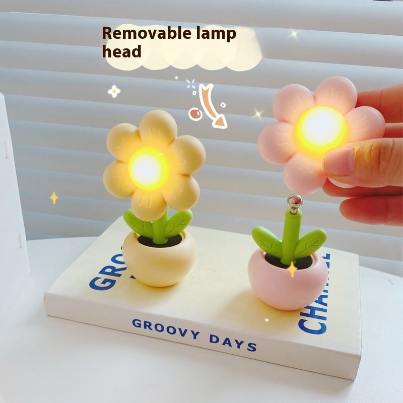 Creative Flower-Shaped Bedside DIY Night Light – Built-in Battery Table Lamp