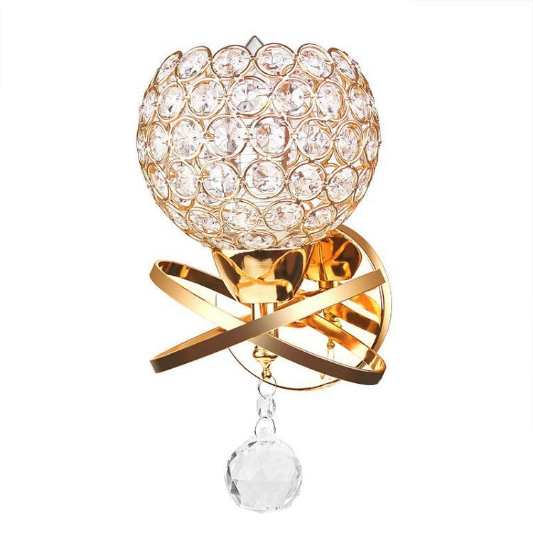 Elegant Crystal Wall Lamp – Creative Bedside Lighting for Bedrooms & Corridors
