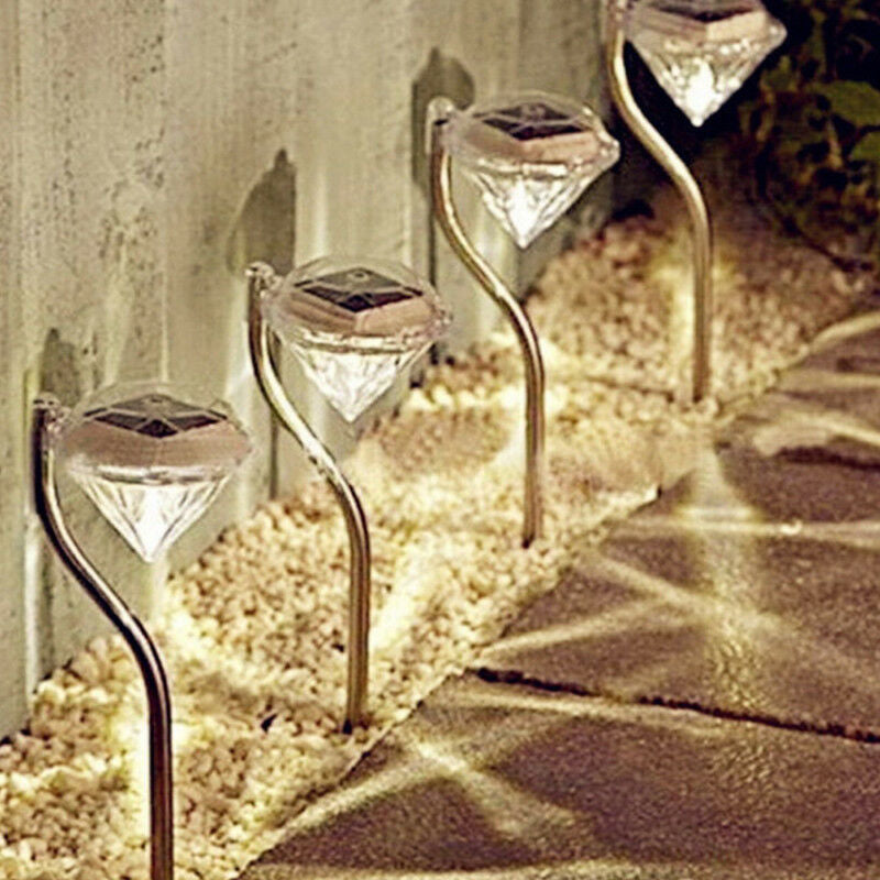 Solar Powered Garden Diamond Light – Waterproof Multicolor & White LED Outdoor Lamp