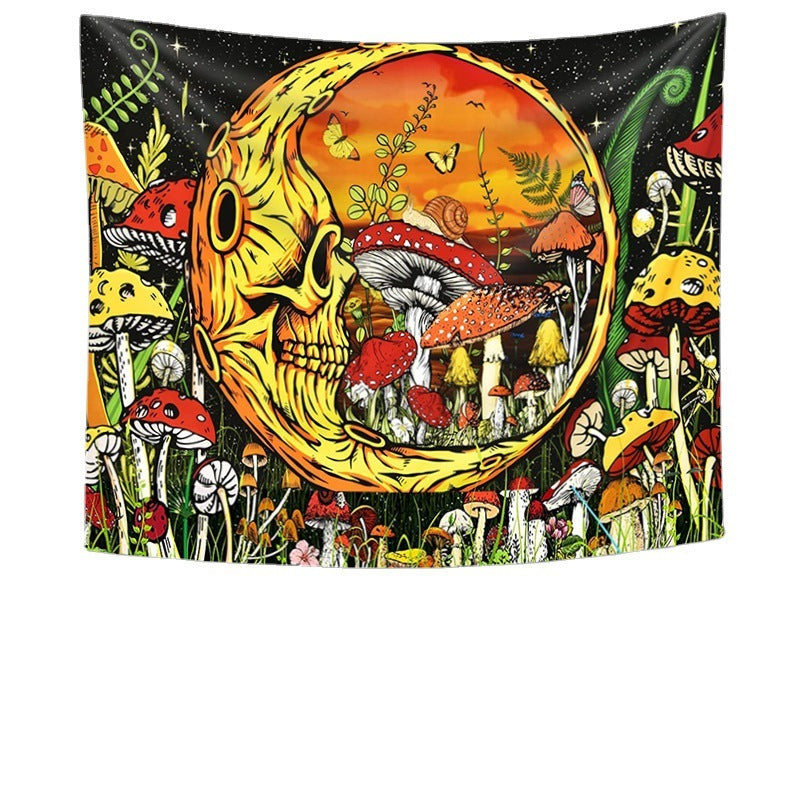 Moon Mushroom Tapestry – Psychedelic Boho Wall Hanging Home Decor