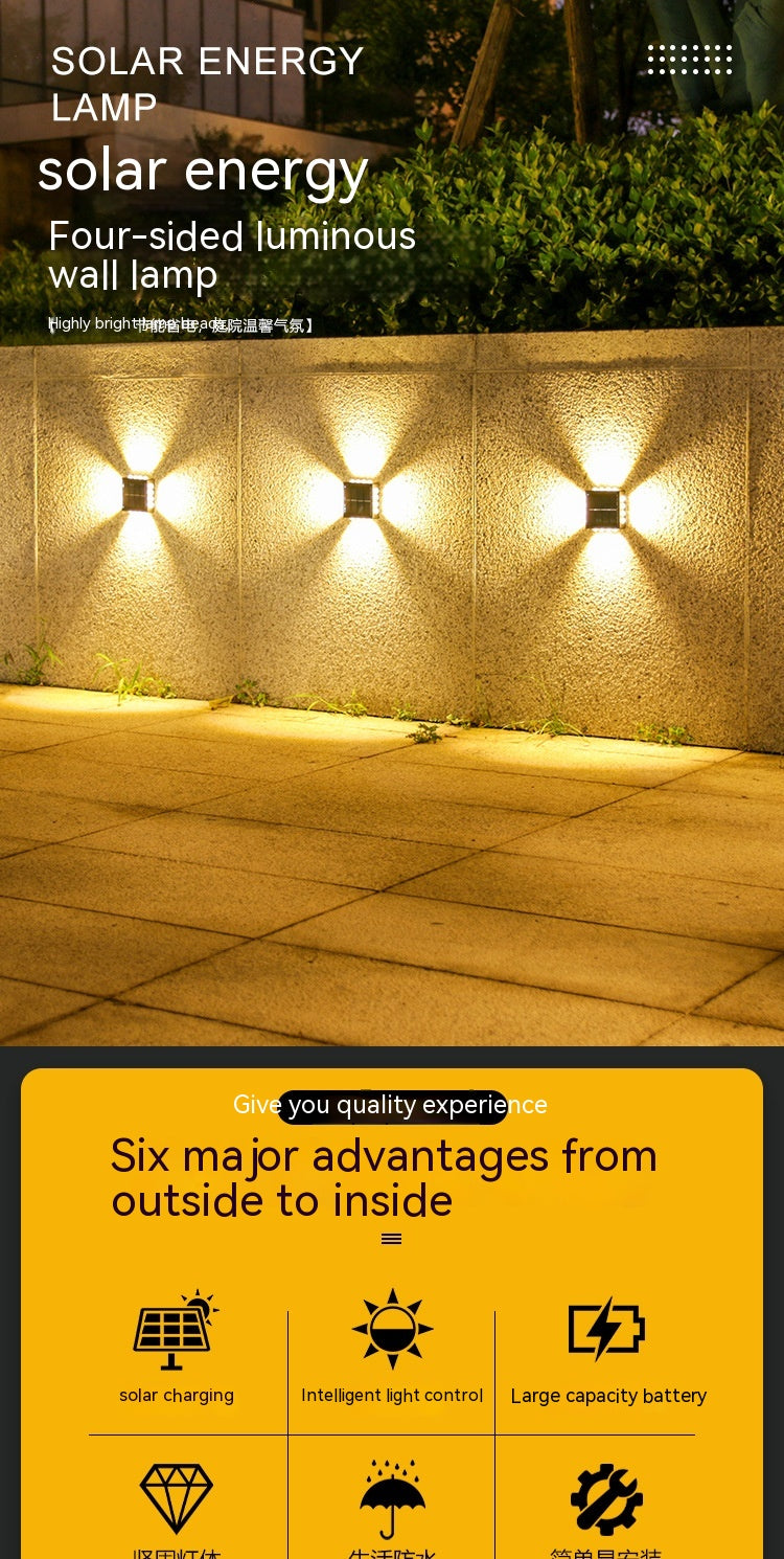 Solar Outdoor Convex Wall Lamp – Courtyard Spotlight & Garden Wall Washer