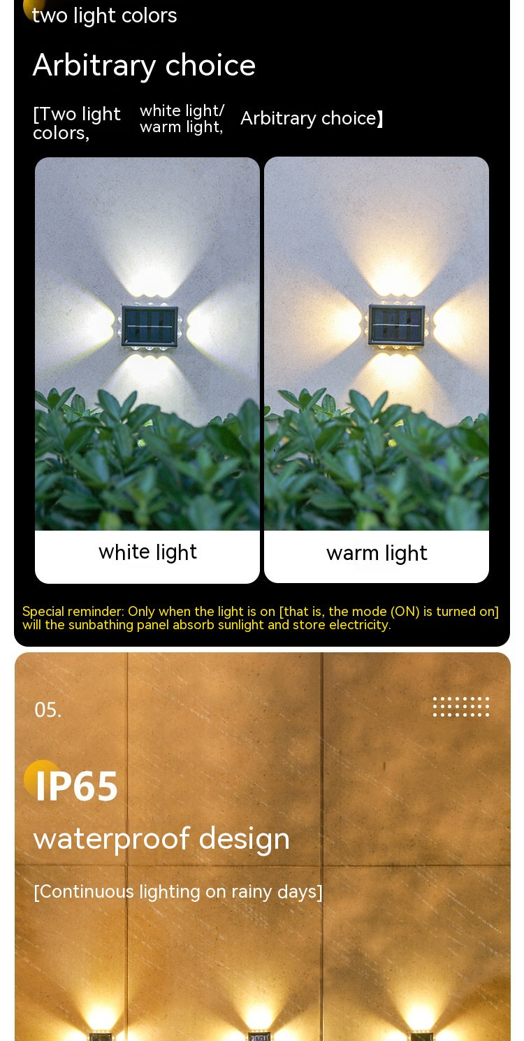 Solar Outdoor Convex Wall Lamp – Courtyard Spotlight & Garden Wall Washer