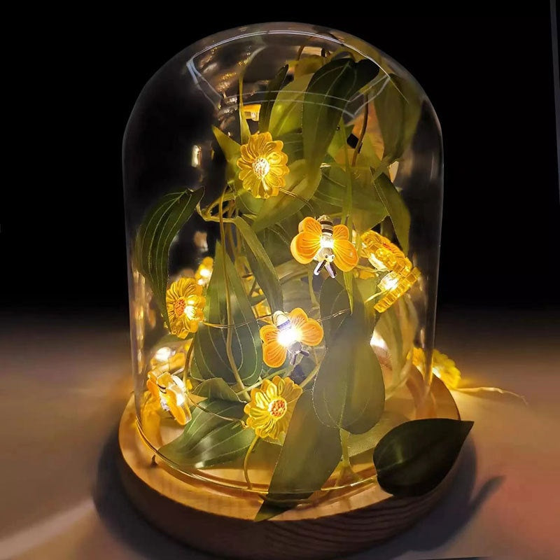 Bee & Flower Decorative String Lights – Warm White Festival Room Lighting