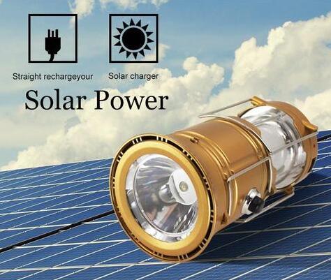 LED Solar Camping Lantern – Collapsible Waterproof USB Rechargeable Light