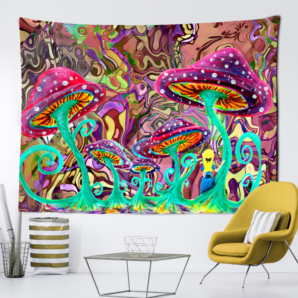 Dream Mushroom Psychedelic Rug – Boho Home Decor Tapestry