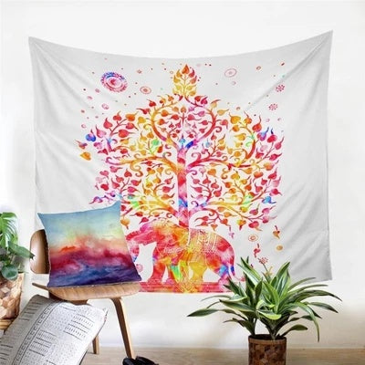 Colorful European Classical Plush Tapestry – Vibrant Home Wall Décor