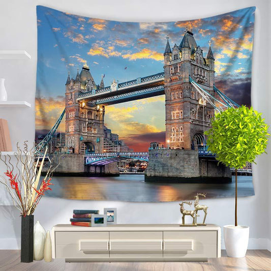 Fashion Art Building Tapestry – Stylish Lightweight Polyester Wall Hanging