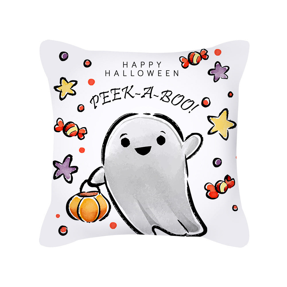 Pumpkin Cute Ghost Peach Skin Halloween Pillowcase Amazon Home Pillowcase Cushion Cover