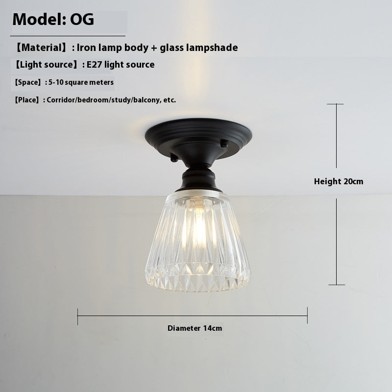 American Retro Single-head Glass Cover Lamps